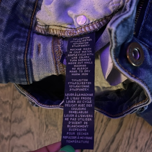 Wax distressed skinny jeans Sz 7 - Picture 6 of 15